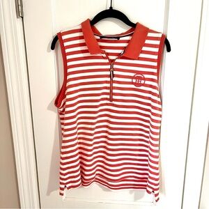 Tommy Hilfiger Coral and White Polo Shirt